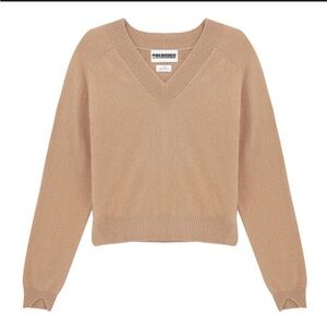 Colorush Studio Jixy 100% Cashmere Camel V Neck Sweater Medium